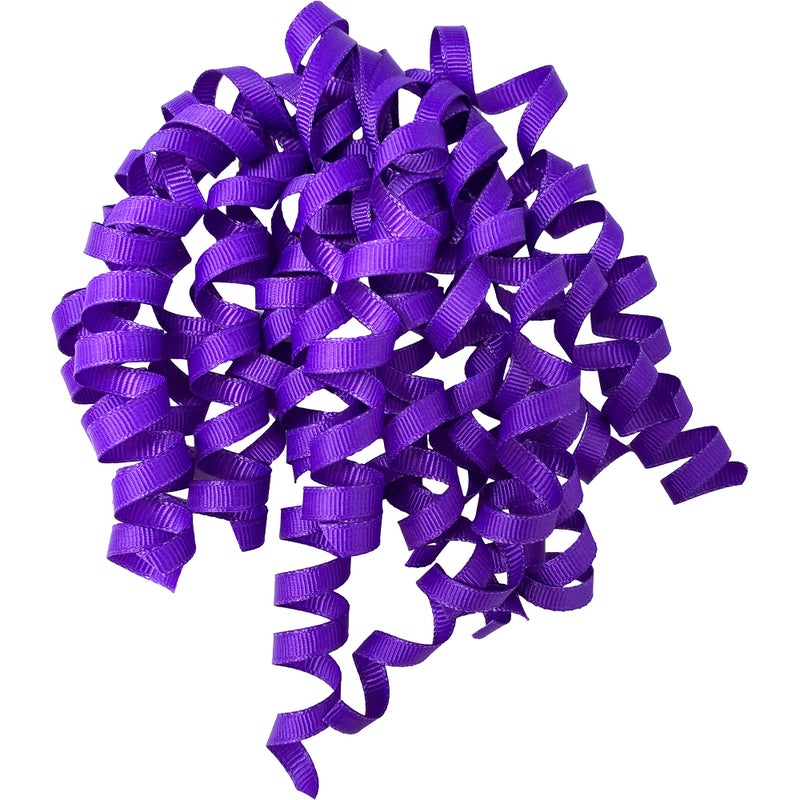 Jillson Roberts 6-Count Self-Adhesive Grosgrain Curly Bows Available in 15 Colors, Purple